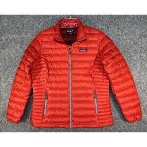 Patagonia Jacket Womens XL Red Down Sweater Puffer Coat Full Zip Warm Goose Down